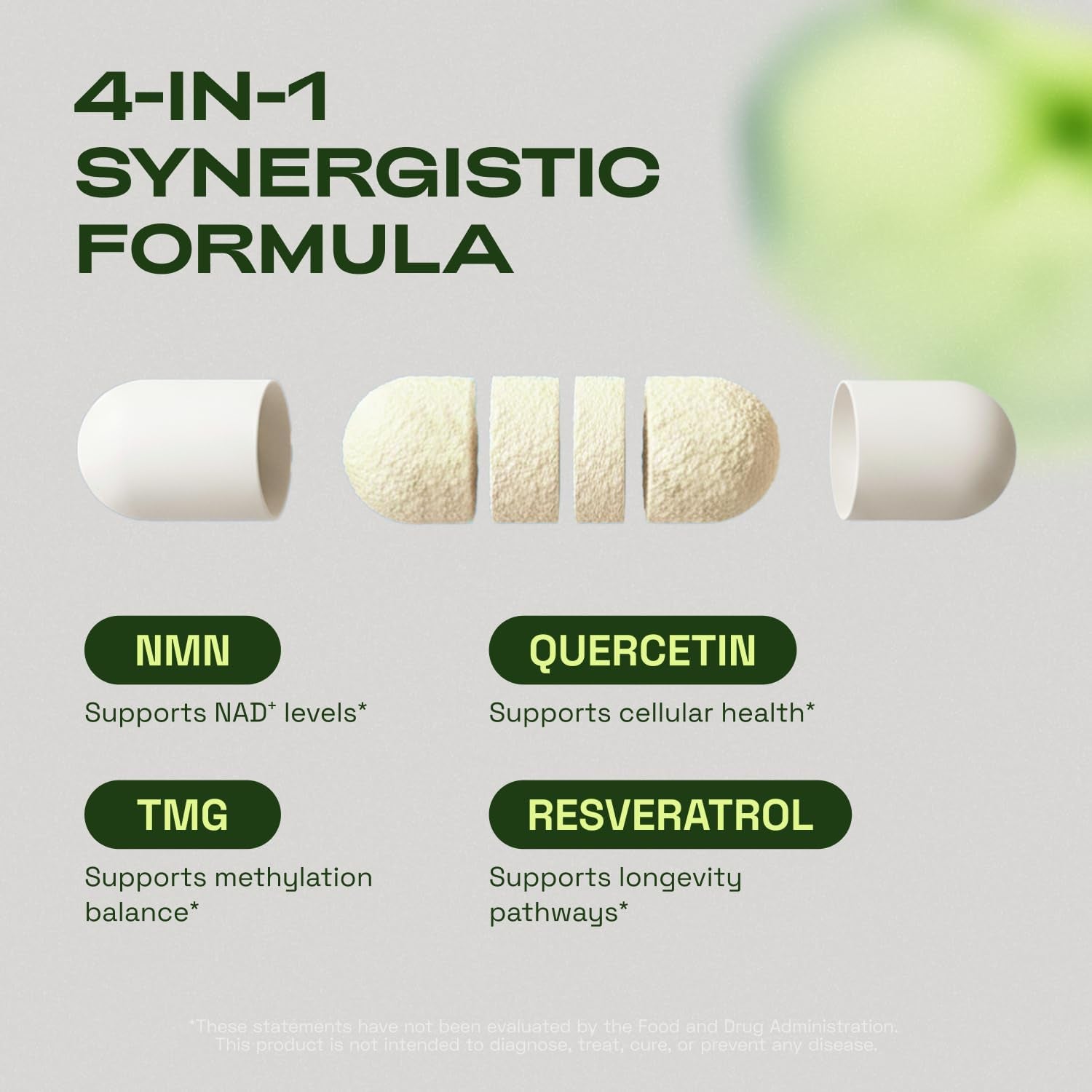 NMN Supplement – 4-In-1 NAD Supplement with Quercetin