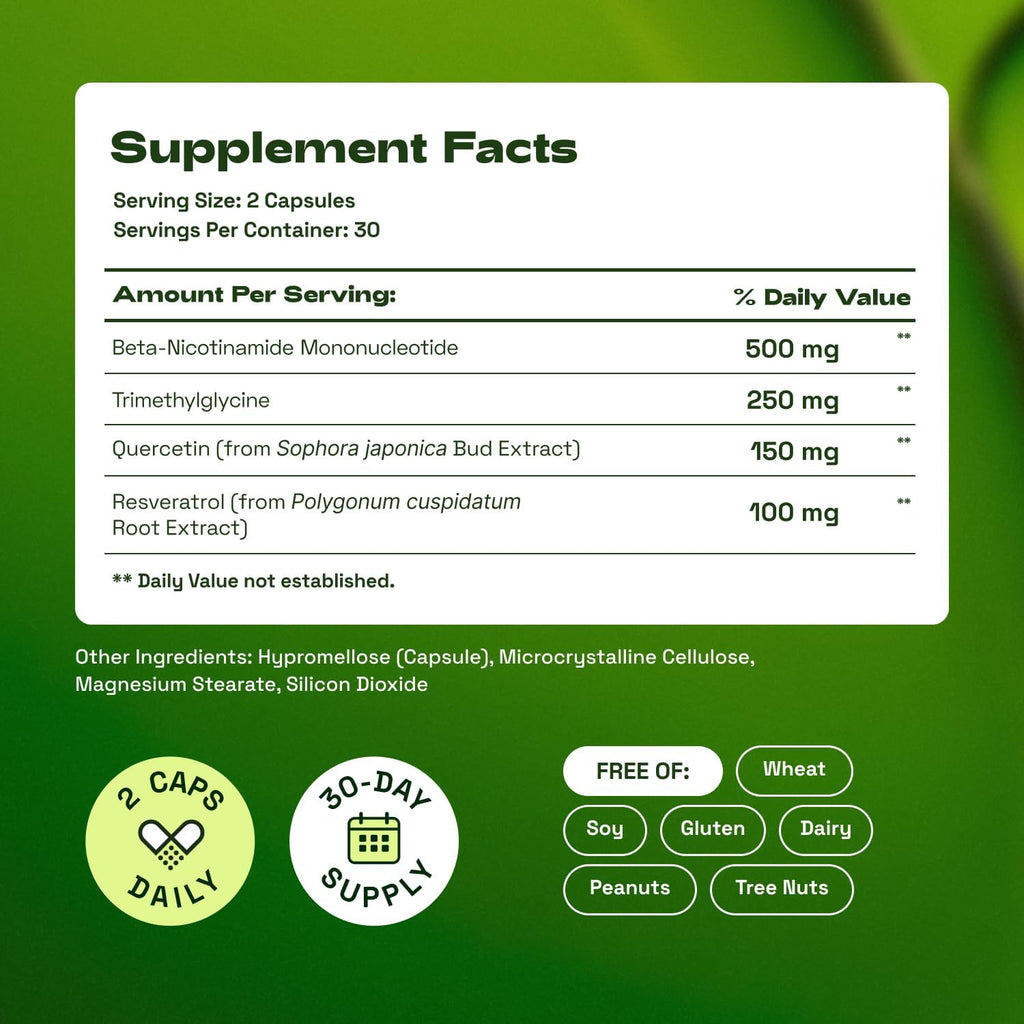 NMN Supplement – 4-In-1 NAD Supplement with Quercetin